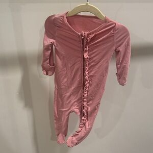 Caden Lane Pink Ruffle Footie
